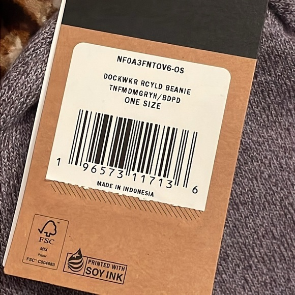 Brand New The North Face Dockworker Recycled Beanie Gray Knit Hat Embroidered - Picture 8 of 15